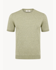 Ferrante Linen T-Shirt – Sage - Ghost Mannequin Front