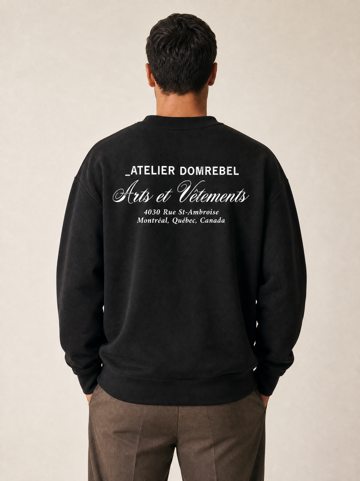 ART VETEMENTS SWEATSHIRT - DOM REBEL – BLACK - Hero Back