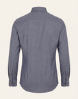 GORDON SC VIRGIN WOOL SHIRT – BLUE GREY MELANGE - Ghost Back