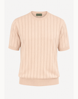 Ferrante Pima Cotton Perforated T-Shirt – Pink - Ghost Mannequin Front