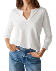 Halie Rib Mixed Top - Michael Stars
