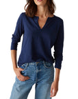 Halie Rib Mixed Top - Michael Stars