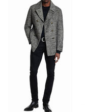 Load image into Gallery viewer, HARDEN PEACOAT IN NEP WOOL - JOHN VARVATOS
