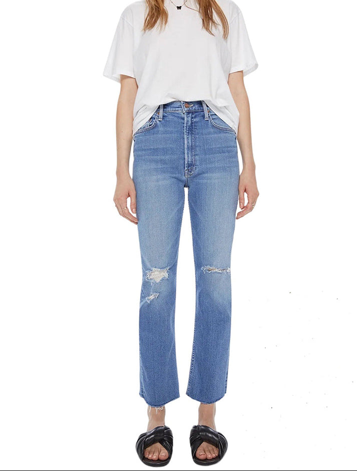 Highwaist Rider Ankle Fray Jeans - MOTHER