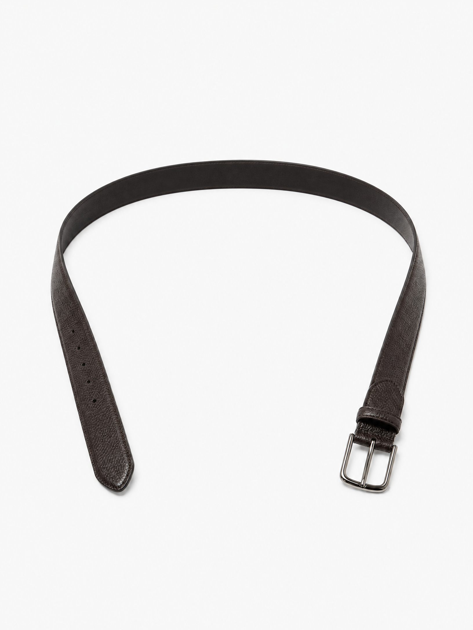 Paolo Vitale Pebbled Leather Belt – BROWN - Opened Full Belt