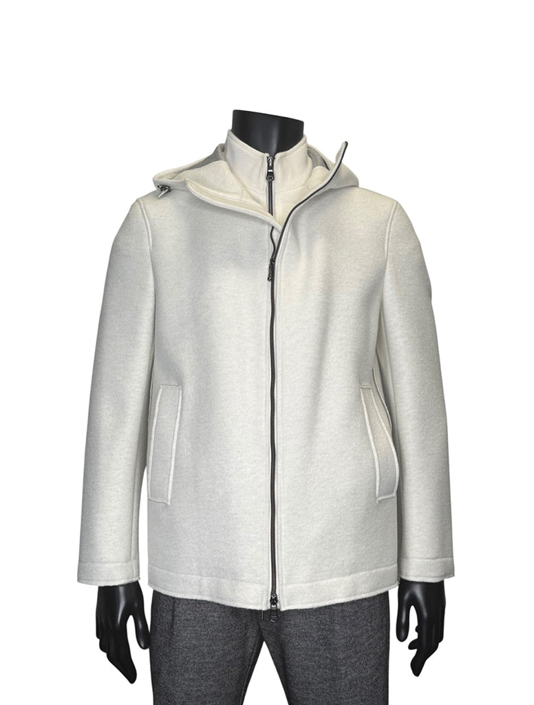 HOODED OVERCOAT WITH INSERT - FRADI