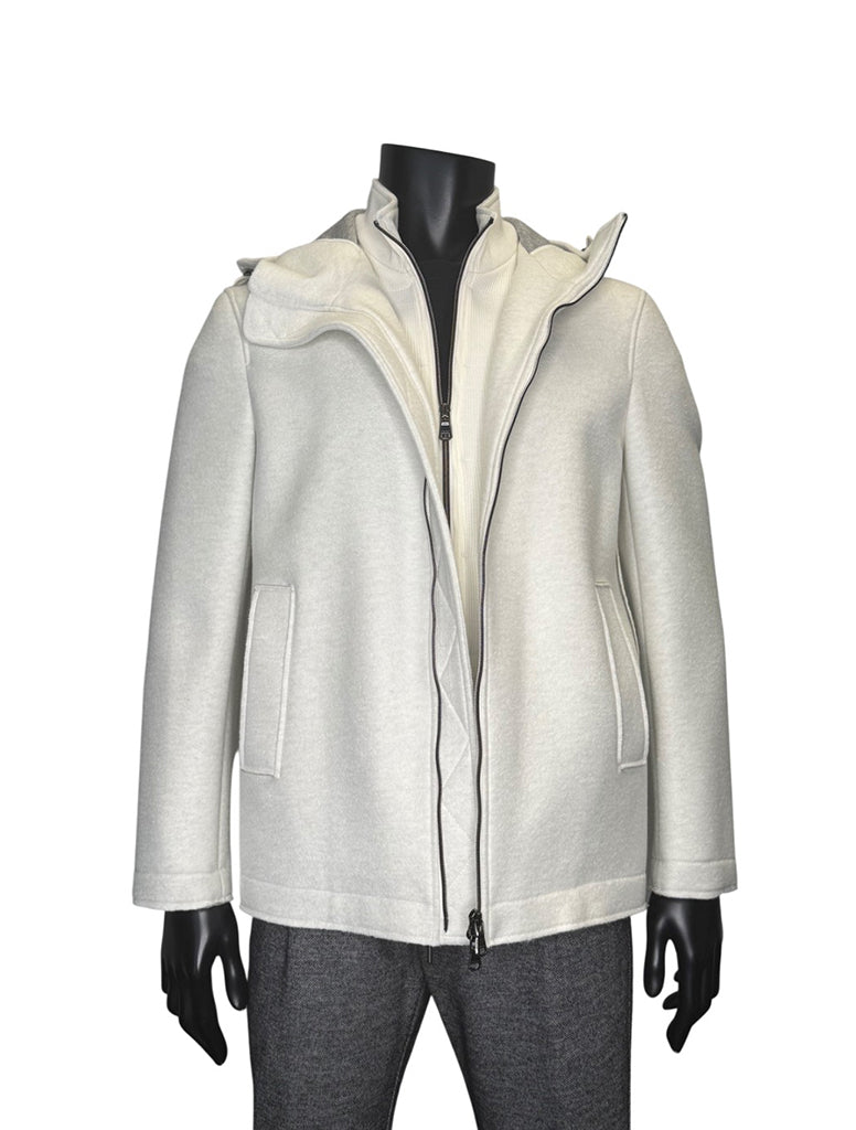 HOODED OVERCOAT WITH INSERT - FRADI