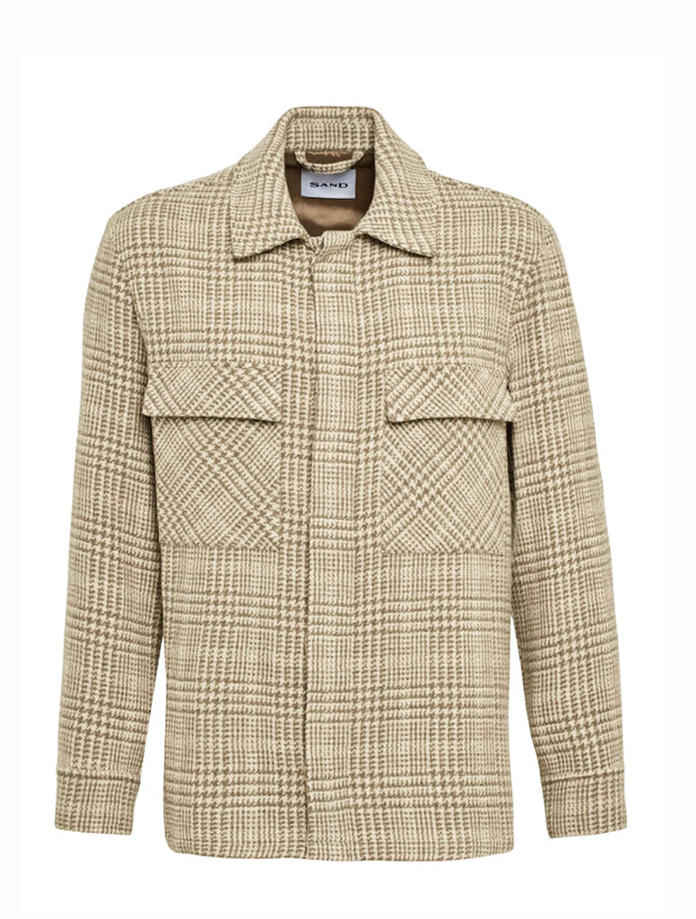 HOUNDSTOOTH OVERSHIRT - SAND