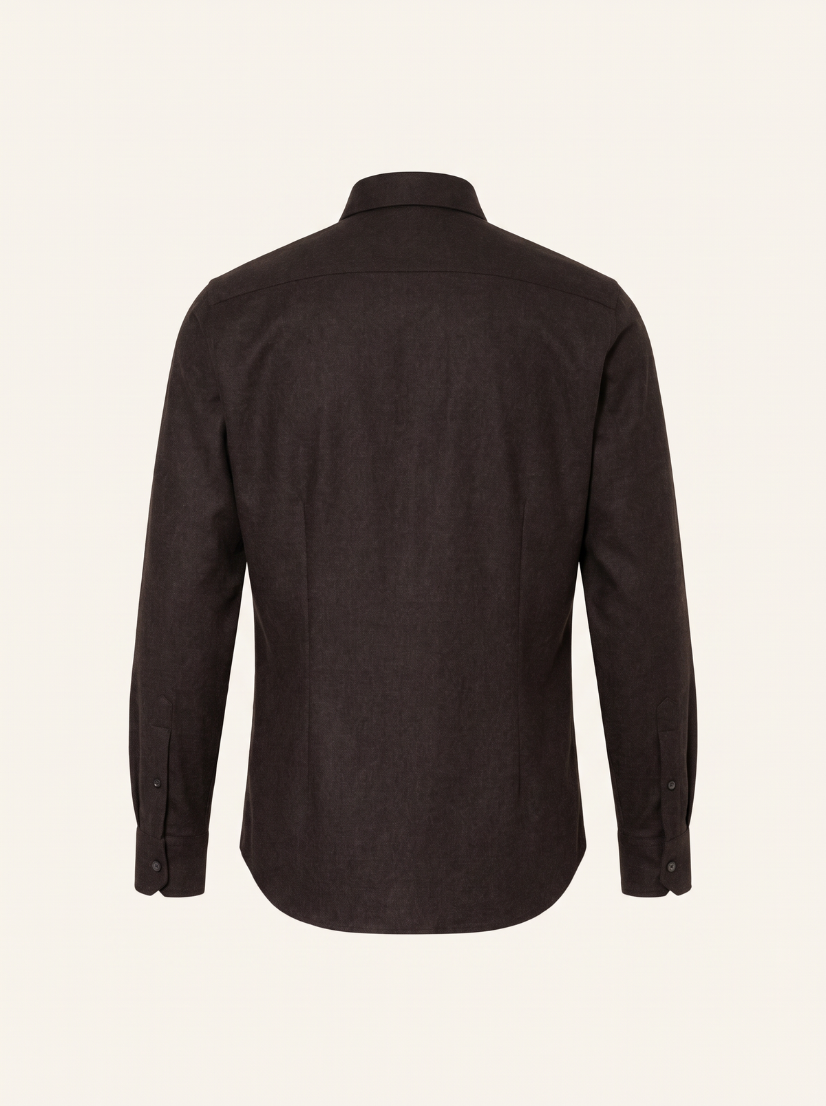 GORDON SC VIRGIN WOOL SHIRT – DARK BROWN MELANGE - Ghost Back