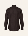 GORDON SC VIRGIN WOOL SHIRT – DARK BROWN MELANGE - Ghost Back