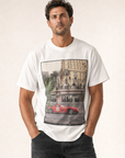 Bastille Direct Printed T-Shirt Monaco — White — Detail Front