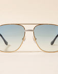 Vintage Frames Snatch Double Rope Edition 18KT Two-Tone Gold – Pastel Blue – YELLOW / WHITE GOLD / PASTEL BLUE - Front hero