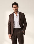 Gordon Textured Shirt – SAND – WHITE - Hero Front