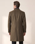 Sultan Double-Breasted Coat – SAND – DARK OLIVE - Hero Back