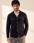 Gran Sasso Milano-Rib Shirt Jacket — Black - BLACK - Hero Front