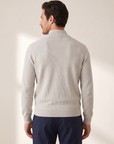 RICE STITCH FULL-ZIP CARDIGAN – SLATE - Hero Back