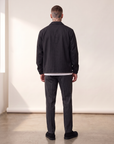 HERRINGBONE REG SUIT PANTS - LES DEUX – BLACK - Full Back Model