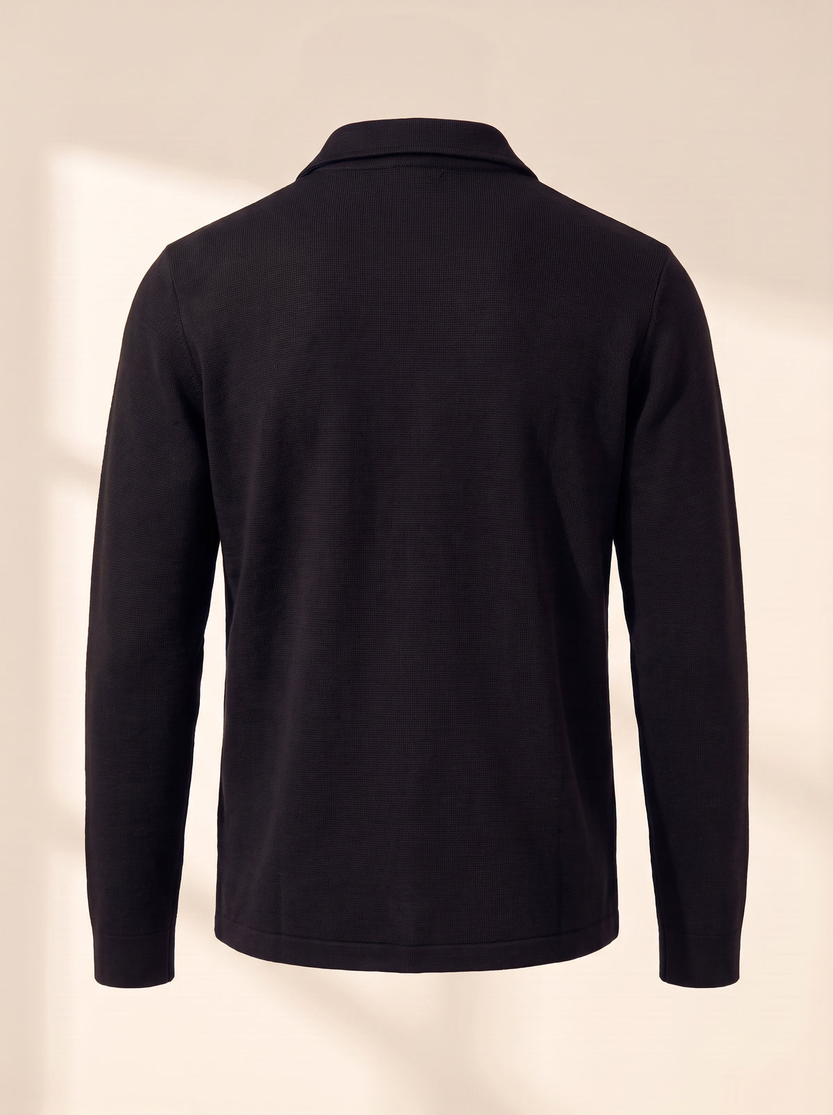Gran Sasso Milano-Rib Shirt Jacket — Black - BLACK - Ghost Mannequin Back