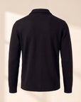 Gran Sasso Milano-Rib Shirt Jacket — Black - BLACK - Ghost Mannequin Back
