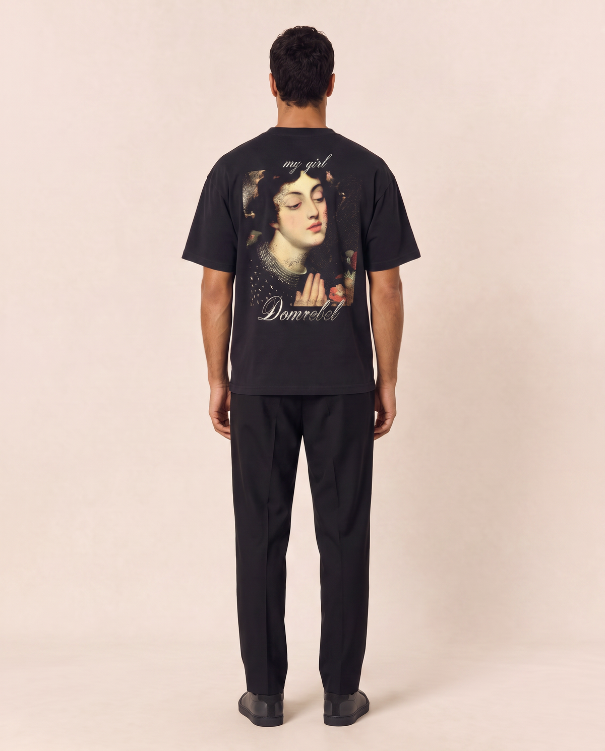 MY GIRL T-SHIRT - DOM REBEL – BLACK - Full Back Model