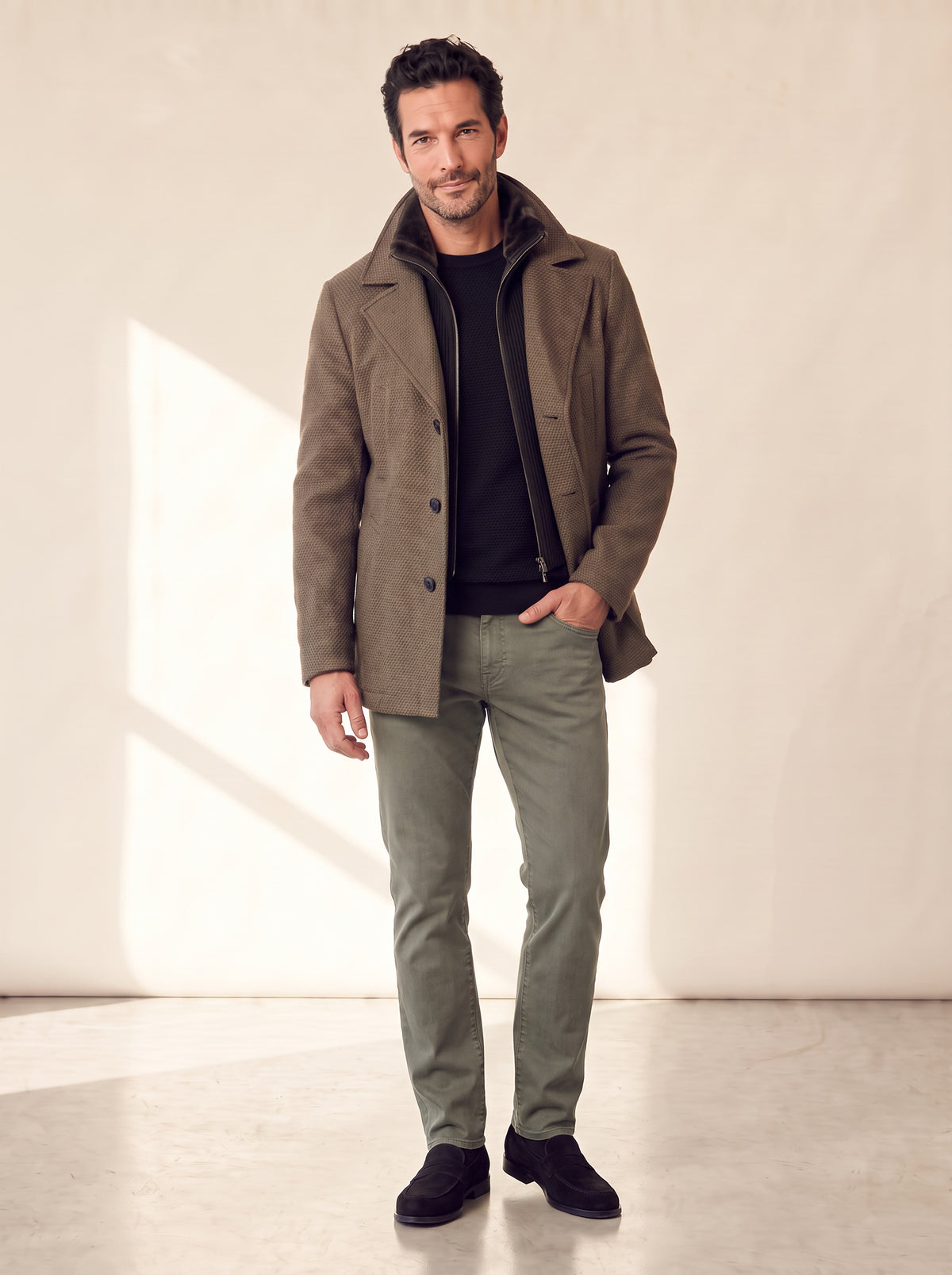 MICHELANGELO SOFT DYE 5 POCKET - ALOE – ALOE - Full Front Model