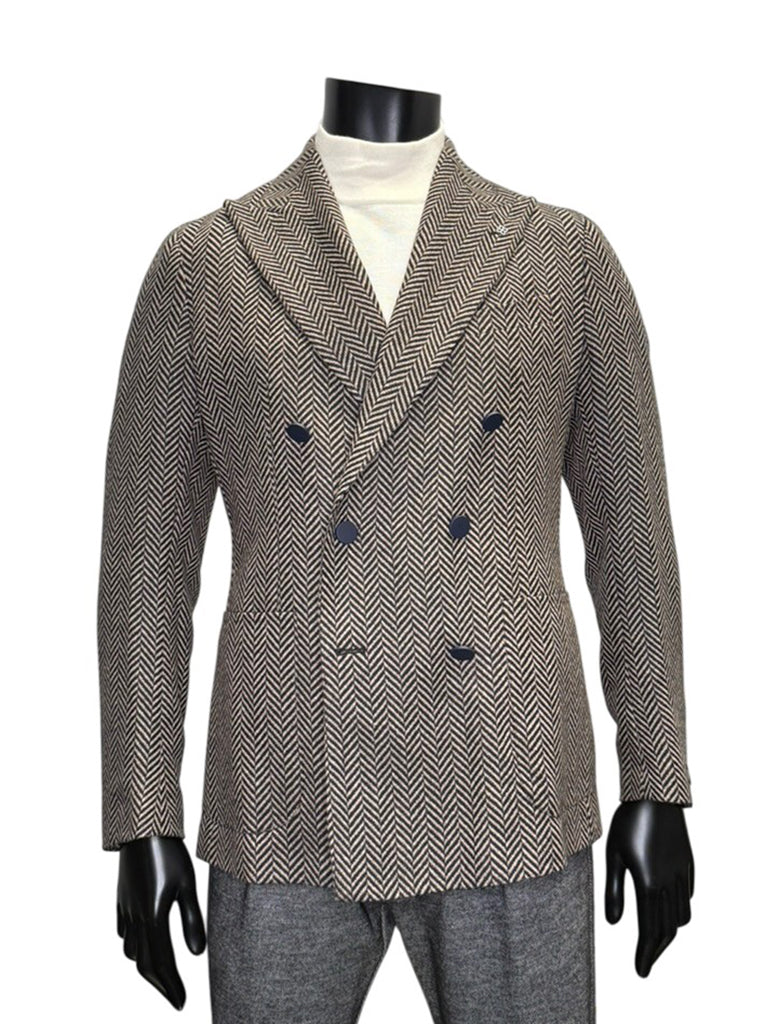 KNIT DB HERRINGBONE BLAZER - TAGLIATORE
