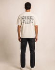 GALLERY T-SHIRT - DOM REBEL – OLD WHITE - Full Back Model