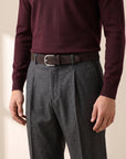 Paolo Vitale Calf Leather Belt — Dark Brown – DARK BROWN - Styled Three-Quarter