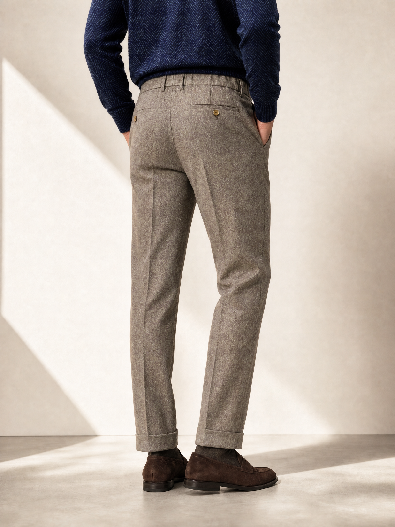Briglia Isolas Drawstring Dress Pant – BROWN - Hero Back