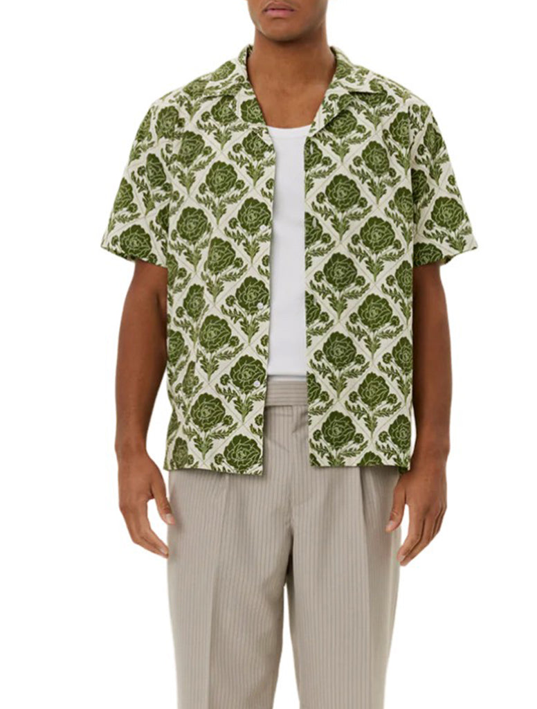 LESLEY FLOWER TILE AOP SS SHIRT - LES DEUX