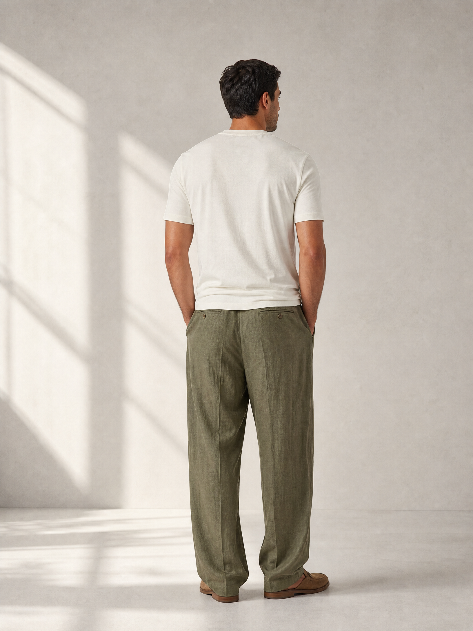 SS Knit T-Shirt Gabriele Pasini – IVORY - Full Back Model