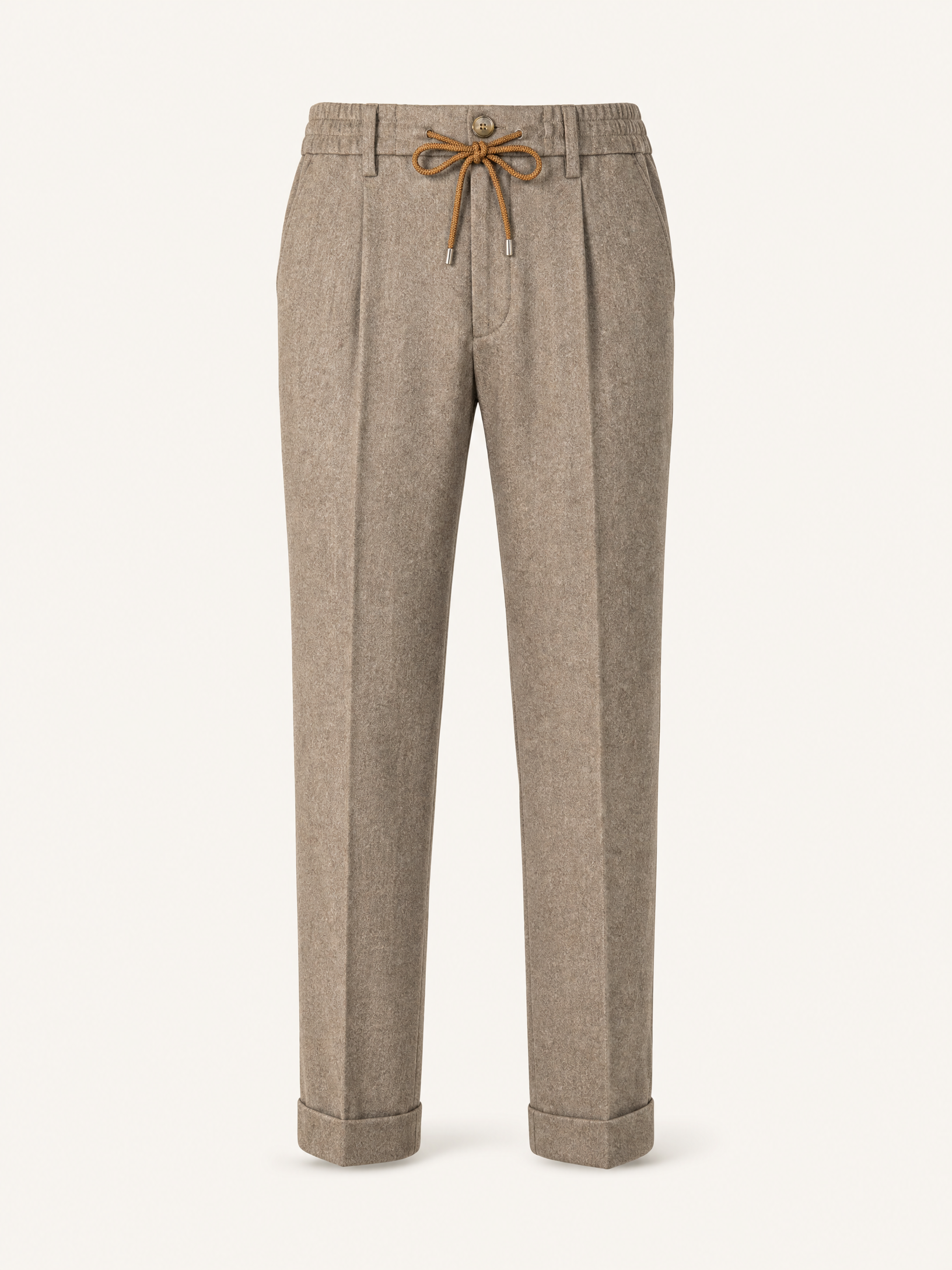 Briglia Isolas Drawstring Dress Pant – BROWN - Ghost Mannequin Front