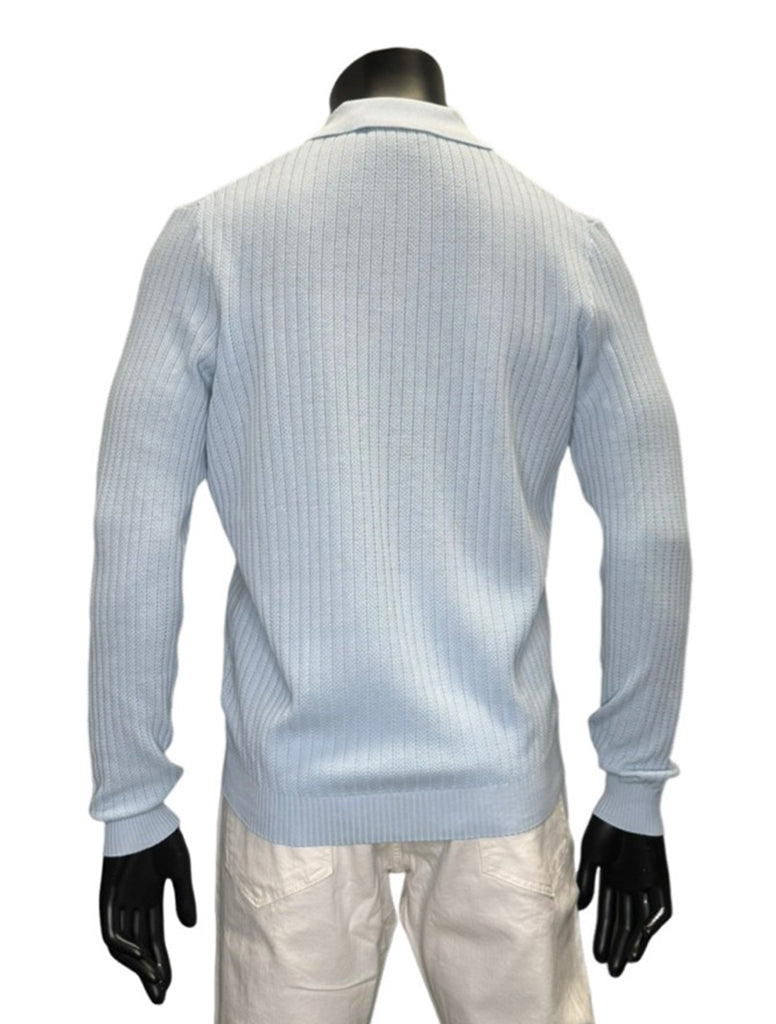 LS JOHNNY COLLAR KNIT - FERRANTE
