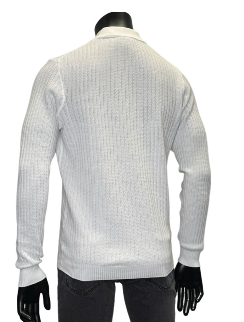 LS JOHNNY COLLAR KNIT - FERRANTE