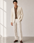 SAND Knit Polo – BROWN - Full Front Model