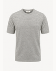 Ferrante Textured Linen T-Shirt – Grey - Ghost Mannequin Front