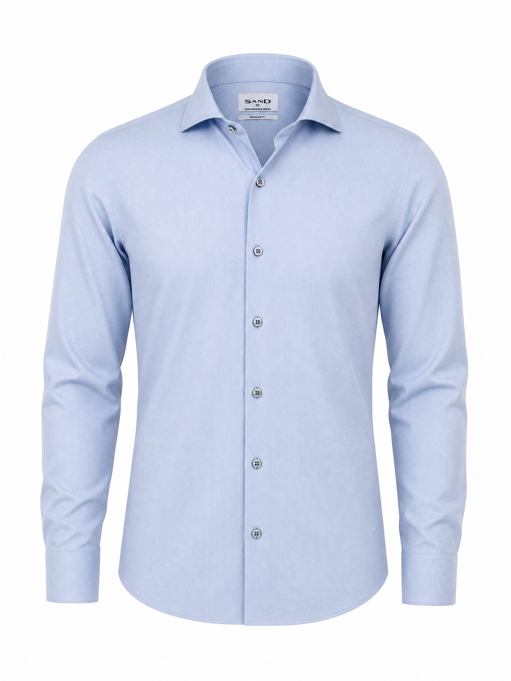 SAND Performance Dobby Shirt – BLUE - Ghost Mannequin Front