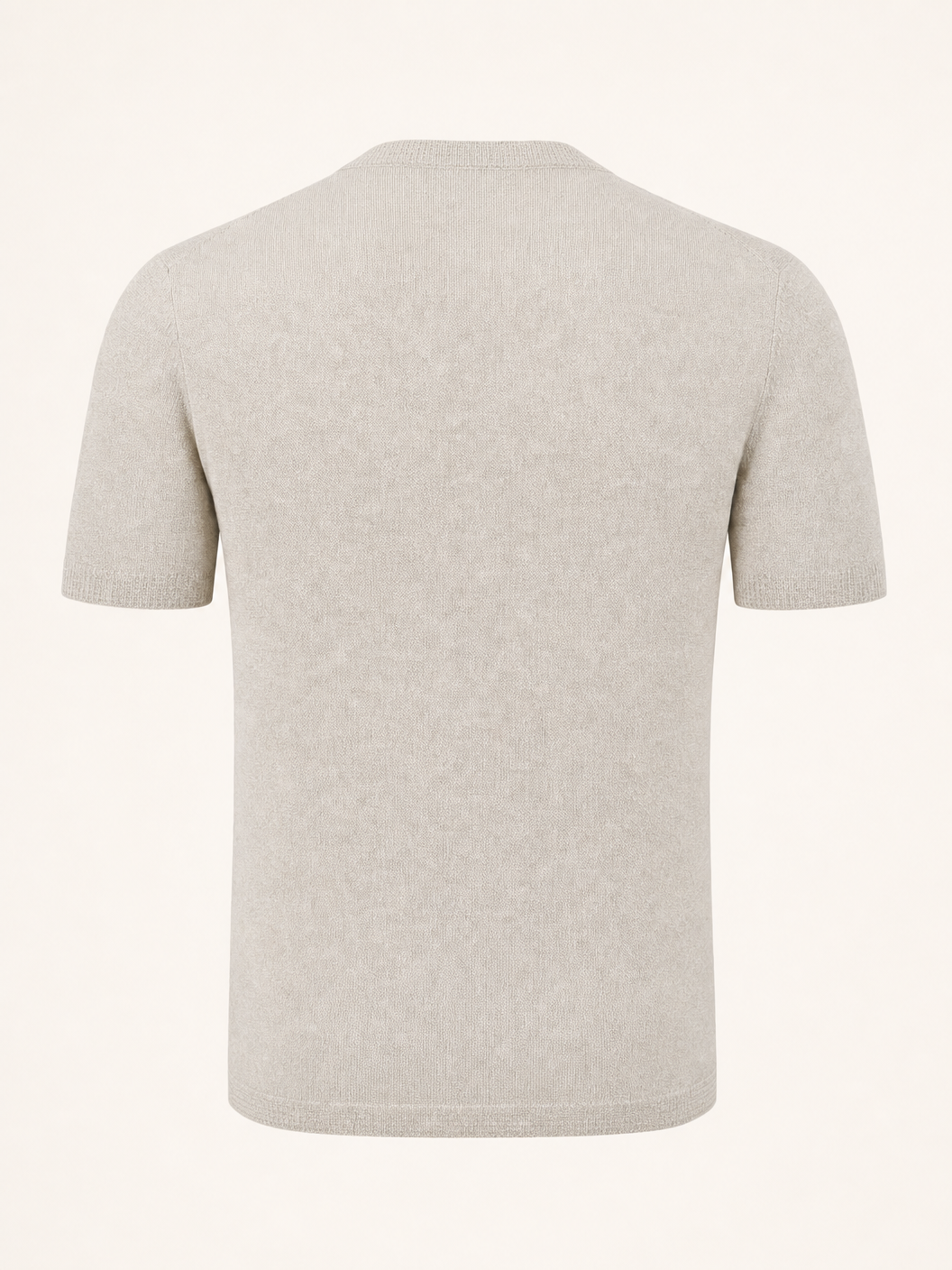 Ferrante Textured Linen T-Shirt – Taupe - Ghost Mannequin Back