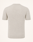 Ferrante Textured Linen T-Shirt – Taupe - Ghost Mannequin Back