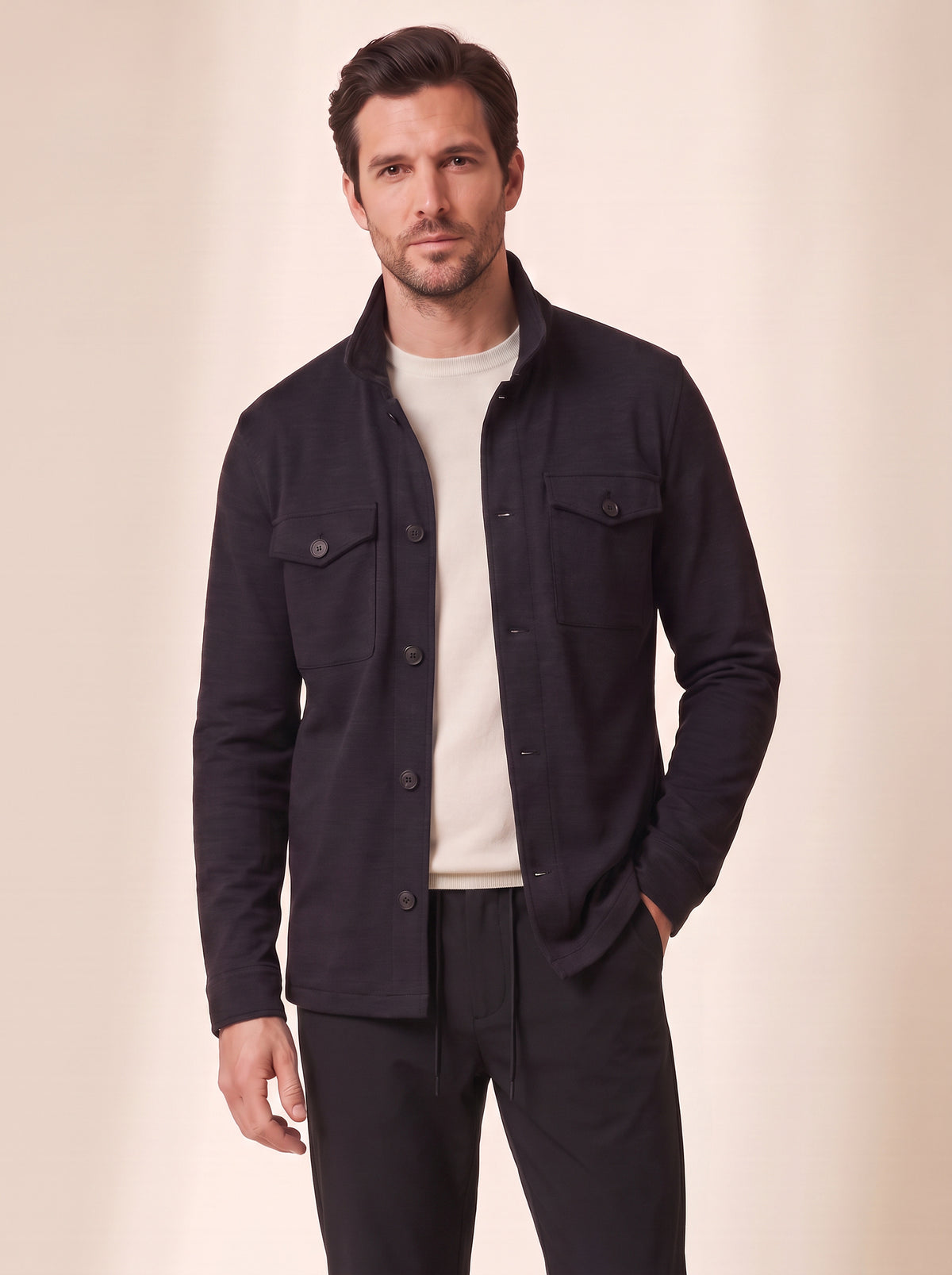 FRADI SLJ Overshirt Suit – BLACK - Hero Front