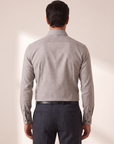GORDON SC VIRGIN WOOL SHIRT – LIGHT GREY MELANGE - Hero Back