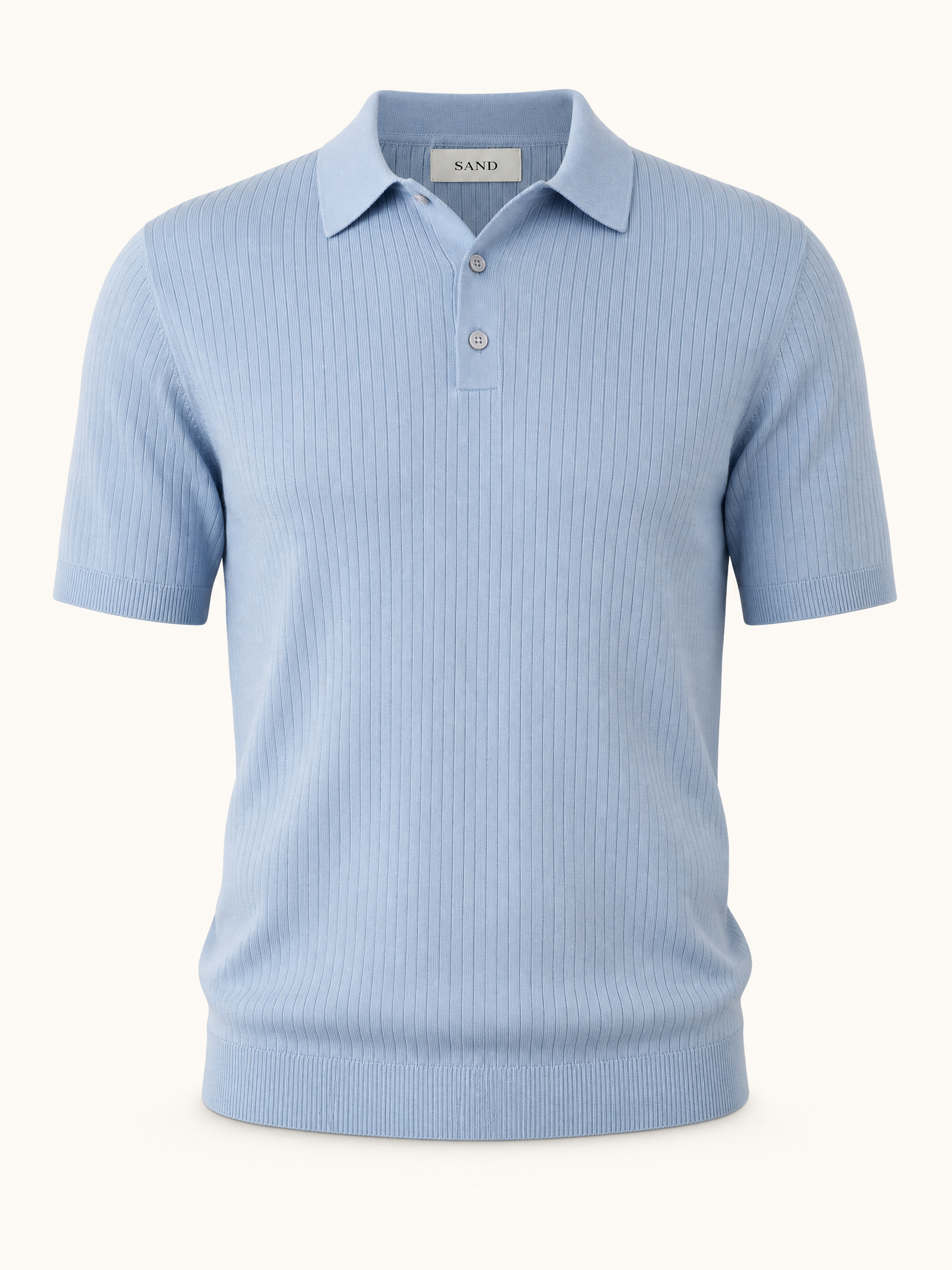 SAND Knit Johnny Collar – SKY - Ghost Mannequin Front