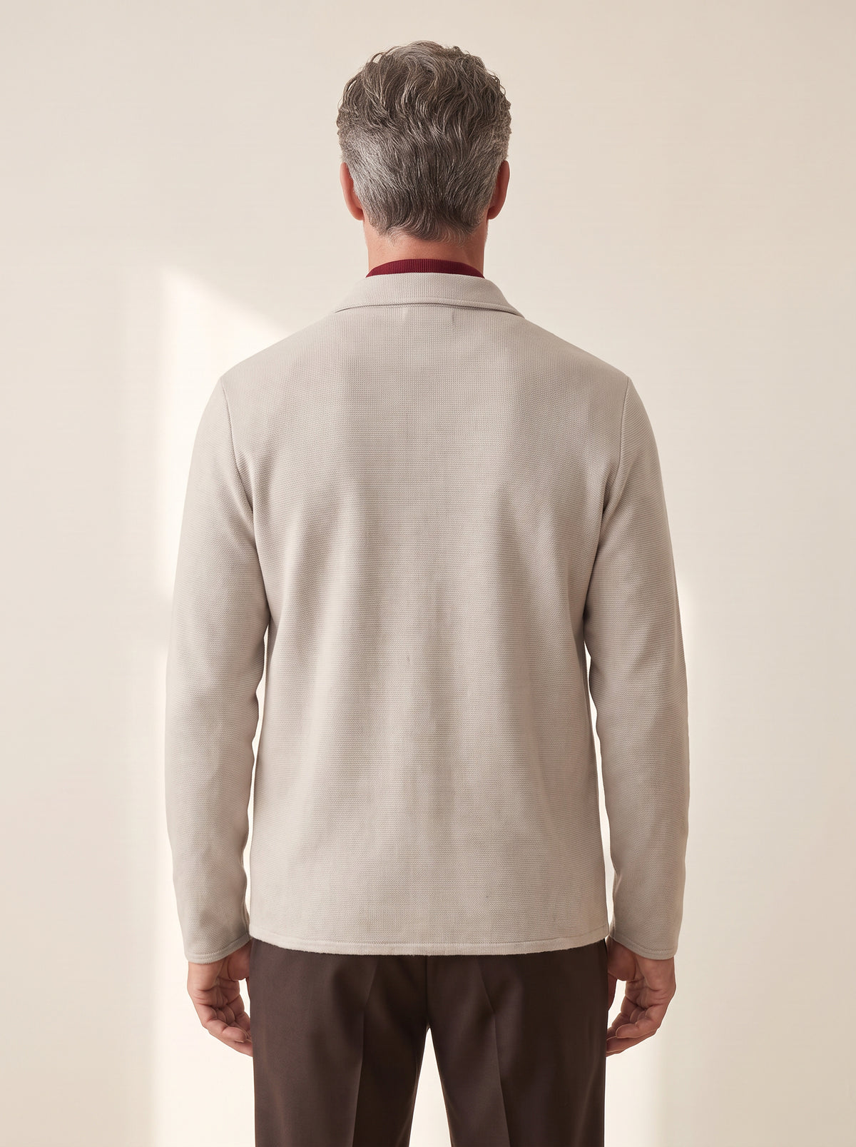 Gran Sasso Milano-Rib Shirt Jacket — Slate - SLATE - Mid-Body Back