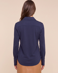 Organic Cotton Relaxed Shirt – MIDNIGHT - Hero Back