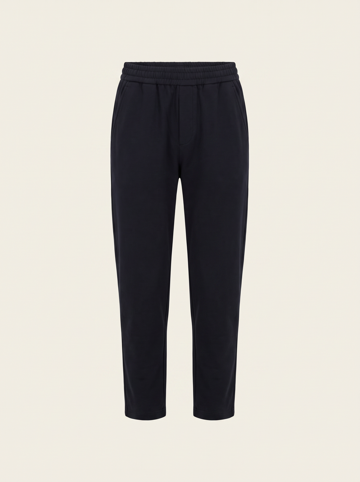Brushed Pima Cotton Tapered Pant – DARK NAVY - Ghost Mannequin Front