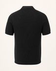 Ferrante Textured Polo – Black - Ghost Mannequin Back