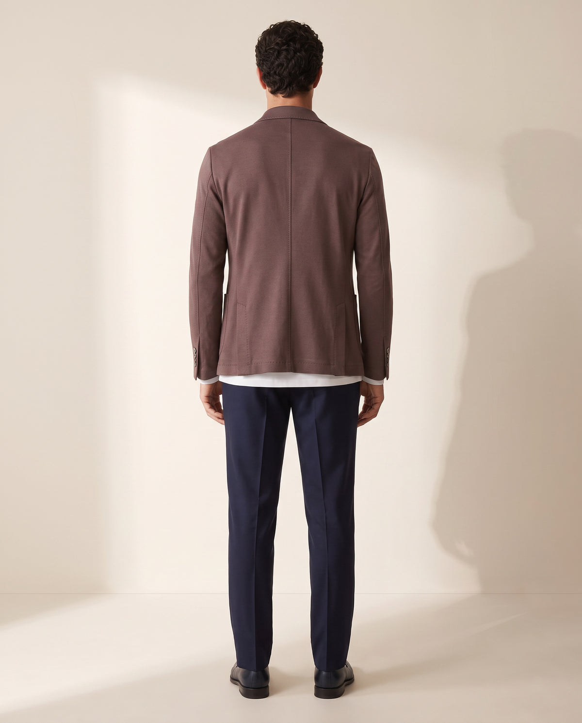 Circolo 1901 Cashmere-Touch Long-Sleeve Crewneck – OPTIC WHITE - Full Back Model