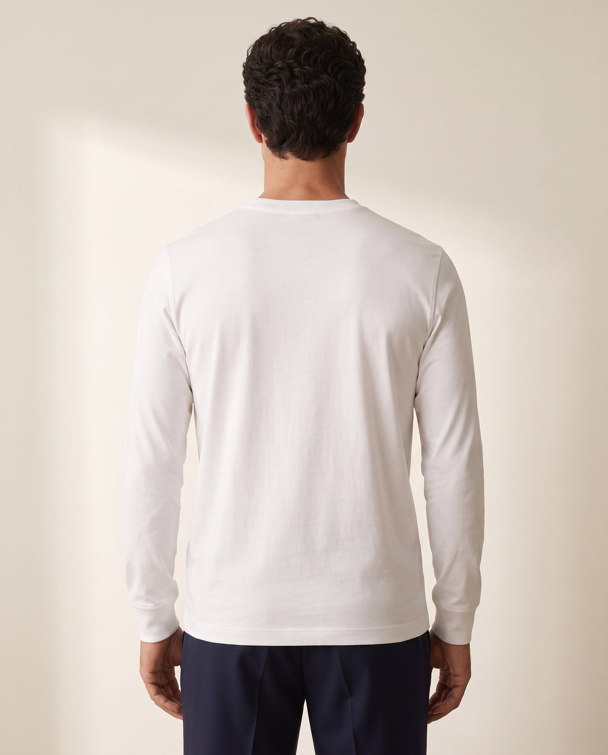 Circolo 1901 Cashmere-Touch Long-Sleeve Crewneck – OPTIC WHITE - Mid-Body Back