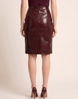 Violetta Vegan Leather Skirt – DARK PORT CROC - Hero Back