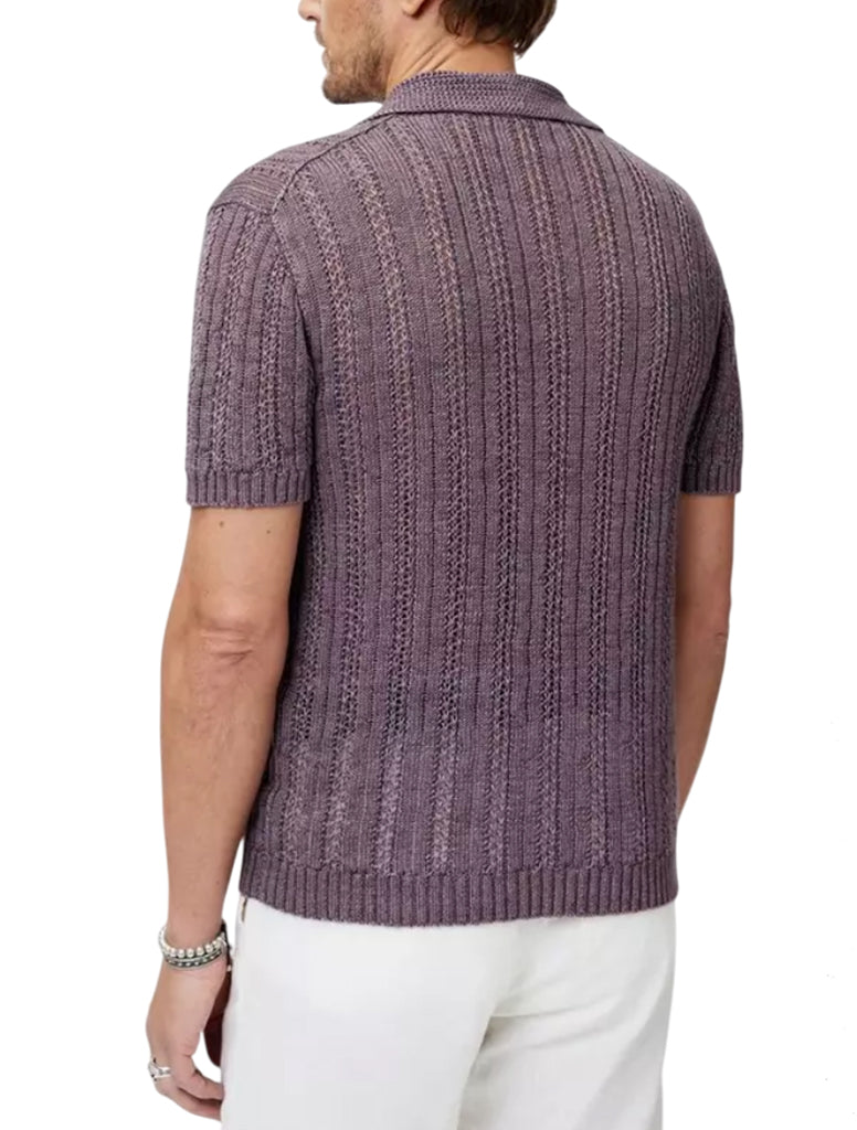 ODEN TEXTURED LINEN POLO - JOHN VARVATOS